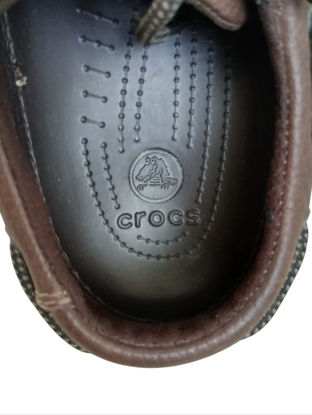 CROCS Islander Pitcrew Sport Boat Shoes Men's 8 Brown Lightweight Comfort